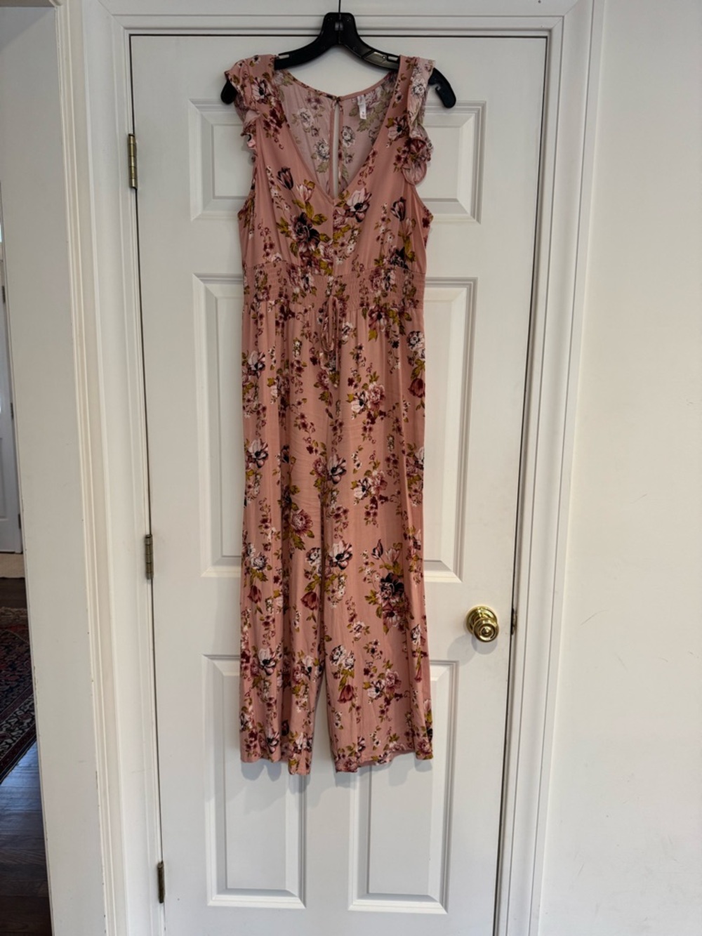 Xhilaration Rose Pink Floral V-Neck Jumpsuit